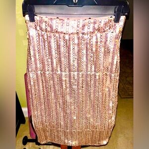 TFNC London Pink Sequin Pencil Skirt Size Small